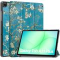 Samsung Galaxy Tab A11+ Tri-Fold Series Smart Folio-etui - Hvite blomster