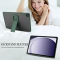 Samsung Galaxy Tab A9+ Støtsikkert hybrid-deksel med kickstand - Grønn