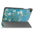 Samsung Galaxy Tab A9+ Tri-Fold Series Smart Folio-etui - Hvit Blomster