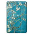 Samsung Galaxy Tab A9+ Tri-Fold Series Smart Folio-etui - Hvit Blomster