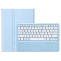 Samsung Galaxy Tab S10 FE+ Etui med Bluetooth-tastatur - Baby Blå