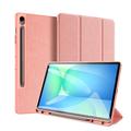 Samsung Galaxy Tab S10 FE+ Dux Ducis Domo Tri-Fold Smart Folio-etui (Åpen Emballasje - Tilfredsstillende) - Rosa