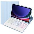 Samsung Galaxy Tab S10 Lite/S10 FE/S9 FE/S9 Bluetooth-tastaturveske - babyblå