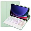 Samsung Galaxy Tab S10 Lite/S10 FE/S9 FE/S9 Bluetooth-tastaturveske - Lys grønn