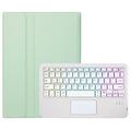 Samsung Galaxy Tab S10 Lite/S10 FE/S9 FE/S9 Bluetooth-tastaturveske - Lys grønn