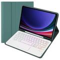 Samsung Galaxy Tab S10 Lite/S10 FE/S9 FE/S9 Bluetooth-tastaturveske - mørkegrønn