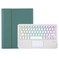 Samsung Galaxy Tab S10 Lite/S10 FE/S9 FE/S9 Bluetooth-tastaturveske - mørkegrønn