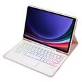 Samsung Galaxy Tab S10 Lite/S10 FE/S9 FE/S9 Bluetooth-tastaturveske - Rosa