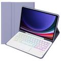 Samsung Galaxy Tab S10 Lite/S10 FE/S9 FE/S9 Bluetooth-tastaturveske - Lilla