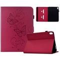 Samsung Galaxy Tab S12+ Butterfly Smart Folio-etui med kortlommer - Sterk rosa