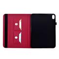 Samsung Galaxy Tab S12+ Butterfly Smart Folio-etui med kortlommer - Sterk rosa