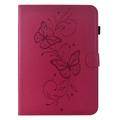 Samsung Galaxy Tab S12+ Butterfly Smart Folio-etui med kortlommer - Sterk rosa