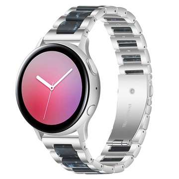 Samsung Galaxy Watch4/Watch4 Classic/Watch5/Watch6 Rustfritt Stål Belte - Mørkeblå / Sølv