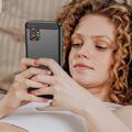 Samsung Galaxy XCover7 Pro Børstet TPU-deksel - karbonfiber - svart