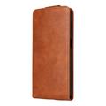 Samsung Galaxy XCover7 Pro vertikalt flip-etui med stativ - Brun