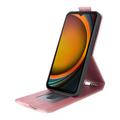 Samsung Galaxy XCover7 Pro vertikalt flip-etui med stativ - Roségull