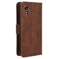 Samsung Galaxy Xcover7 Lommebok-deksel med Kortholder - Brun
