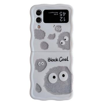 Samsung Galaxy Z Flip4 Glitter Wavy Edge TPU-deksel - Søt kull