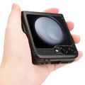 Samsung Galaxy Z Flip6/Z Flip7 FE Belagt Plast Deksel - Svart
