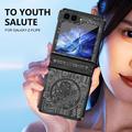 Samsung Galaxy Z Flip6/Z Flip7 FE Mechanical Legend Galvanisert plast-deksel - Svart