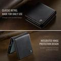 Samsung Galaxy Z Flip7 Caseme 033 Lommebok-etui med kalvestruktur og RFID-blokkering - Svart