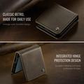 Samsung Galaxy Z Flip7 Caseme 033 Lommebok-etui med kalvestruktur og RFID-blokkering - Kaffe
