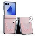 Samsung Galaxy Z Flip7 Dux Ducis Luvy-deksel med fingerring/håndstropp - Lys rosa / sommerfugl