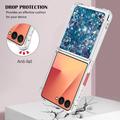 Samsung Galaxy Z Flip7 Glitter Quicksand TPU-deksel - Blå hjerter
