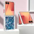 Samsung Galaxy Z Flip7 Glitter Quicksand TPU-deksel - Blå hjerter