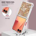 Samsung Galaxy Z Flip7 Glitter Quicksand TPU-deksel - Gullhjerter