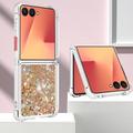 Samsung Galaxy Z Flip7 Glitter Quicksand TPU-deksel - Gullhjerter