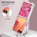 Samsung Galaxy Z Flip7 Glitter Quicksand TPU-deksel - Rosa hjerter