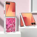 Samsung Galaxy Z Flip7 Glitter Quicksand TPU-deksel - Rosa hjerter