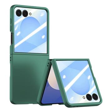 Samsung Galaxy Z Flip7 Plast-deksel med Ytre Beskyttelsesglass - mørkegrønn
