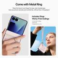 Samsung Galaxy Z Flip8 Dux Ducis Luvy-deksel med fingerring/håndstropp - Lys rosa / sommerfugl