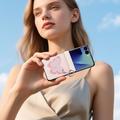Samsung Galaxy Z Flip8 Dux Ducis Luvy-deksel med fingerring/håndstropp - Lys rosa / sommerfugl