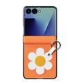 Samsung Galaxy Z Flip8 Dux Ducis Luvy-deksel med fingerring/håndstropp - Oransje / Tusenfryd