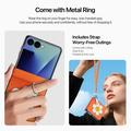 Samsung Galaxy Z Flip8 Dux Ducis Luvy-deksel med fingerring/håndstropp - Oransje / Tusenfryd