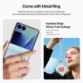 Samsung Galaxy Z Flip8 Dux Ducis Luvy-deksel med fingerring/håndstropp - himmelblå / hjerte