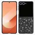 Samsung Galaxy Z Flip8 Glitter Series Hybrid-deksel - Svart