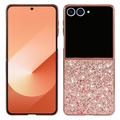 Samsung Galaxy Z Flip8 Glitter Series Hybrid-deksel - Roségull