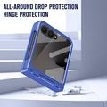 Samsung Galaxy Z Flip8 Plast-deksel med Ytre Beskyttelsesglass - mørkeblå