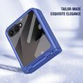 Samsung Galaxy Z Flip8 Plast-deksel med Ytre Beskyttelsesglass - mørkeblå