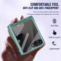 Samsung Galaxy Z Flip8 Plast-deksel med Ytre Beskyttelsesglass - mørkegrønn