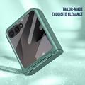 Samsung Galaxy Z Flip8 Plast-deksel med Ytre Beskyttelsesglass - mørkegrønn