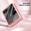 Samsung Galaxy Z Flip8 Plast-deksel med Ytre Beskyttelsesglass - Rosa