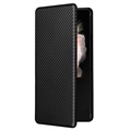 Samsung Galaxy Z Fold3 5G Flip-deksel - Karbonfiber - Svart