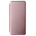 Samsung Galaxy Z Fold3 5G Flip-deksel - Karbonfiber - Roségull