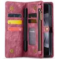 Samsung Galaxy Z Fold6 Caseme 008 2-i-1 Multifunksjonell Lommebok-deksel - Rød