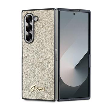 Samsung Galaxy Z Fold6 Guess Glitter Flakes Metal Logo Hybrid-deksel - Gull